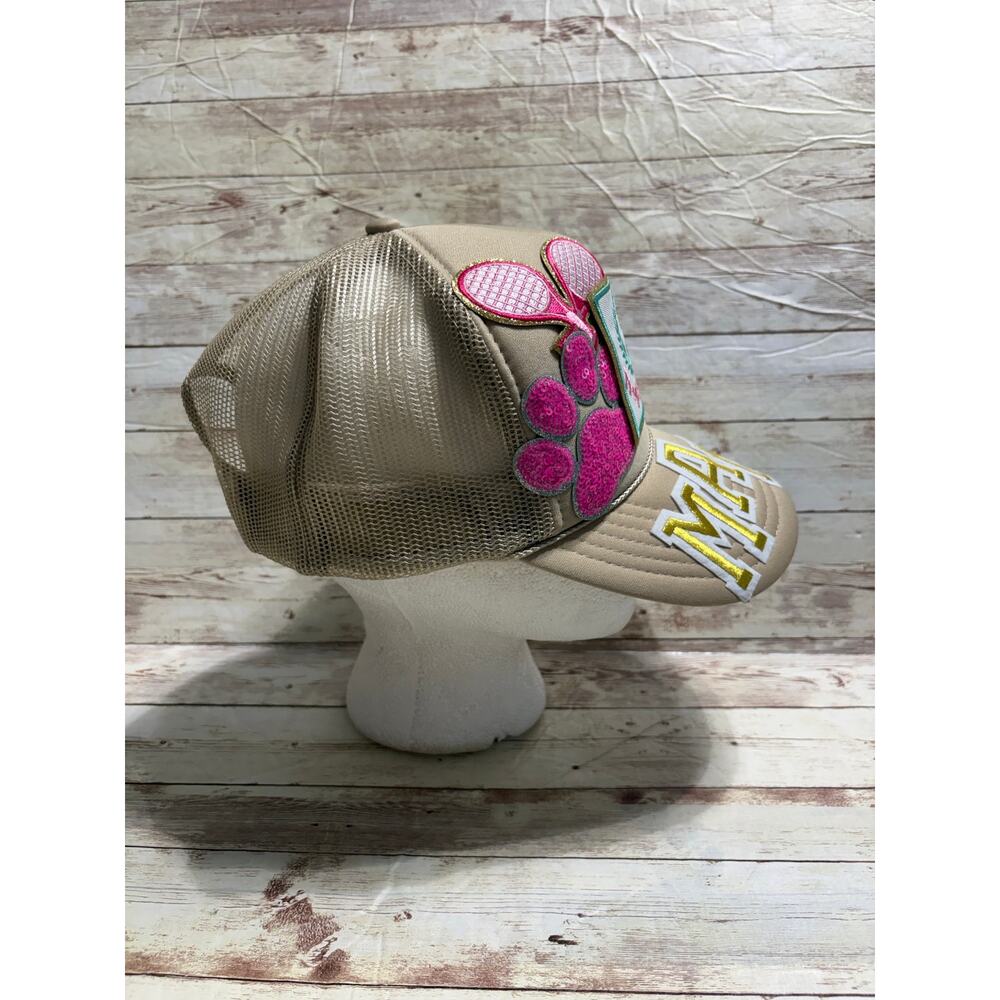 Otto "Trophy Wife" "Mama" Trucker Hat Patches Adjustable Snap Back O/S Tan NWOT - Picture 2 of 4